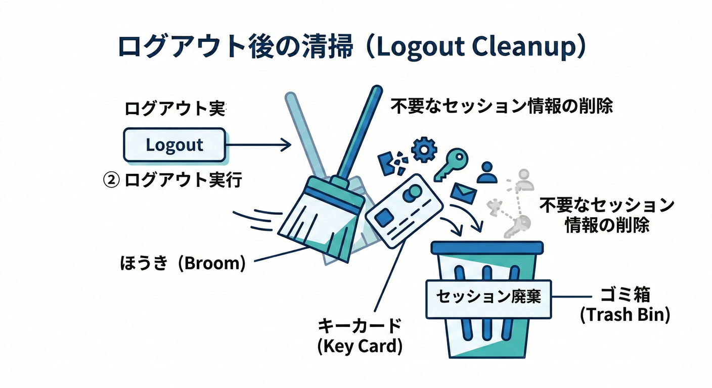 Broom sweeping away the key card