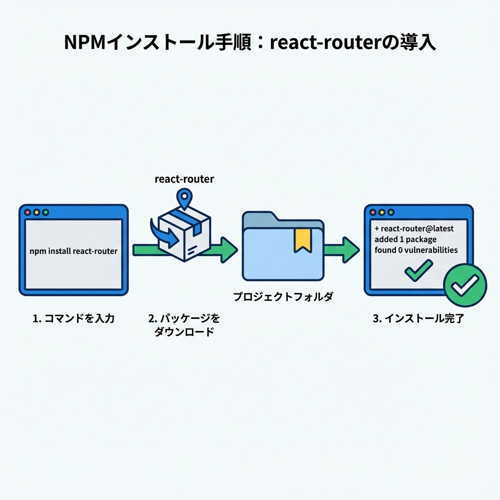 react-router インストールのイメージ