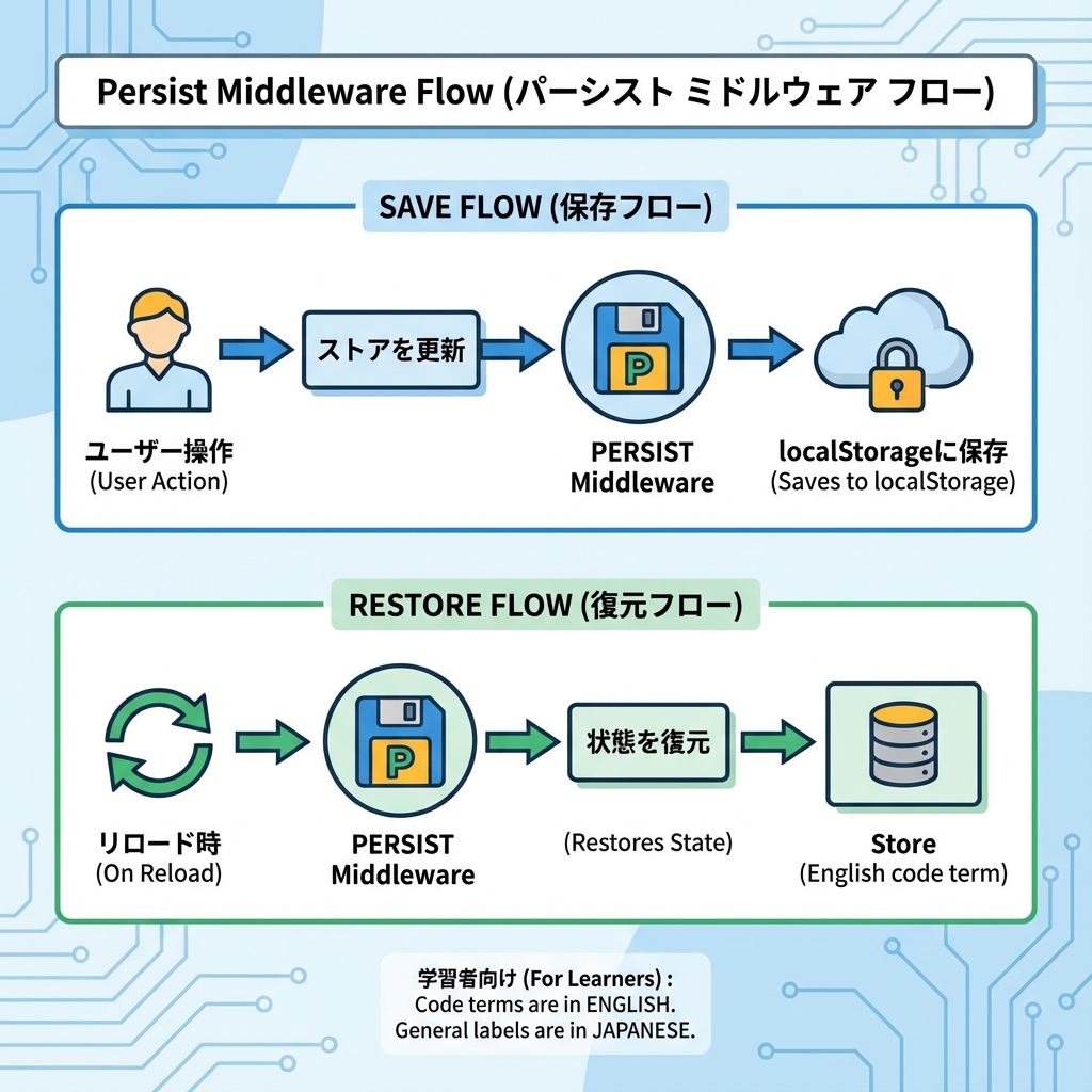 persist ミドルウェアの流れ