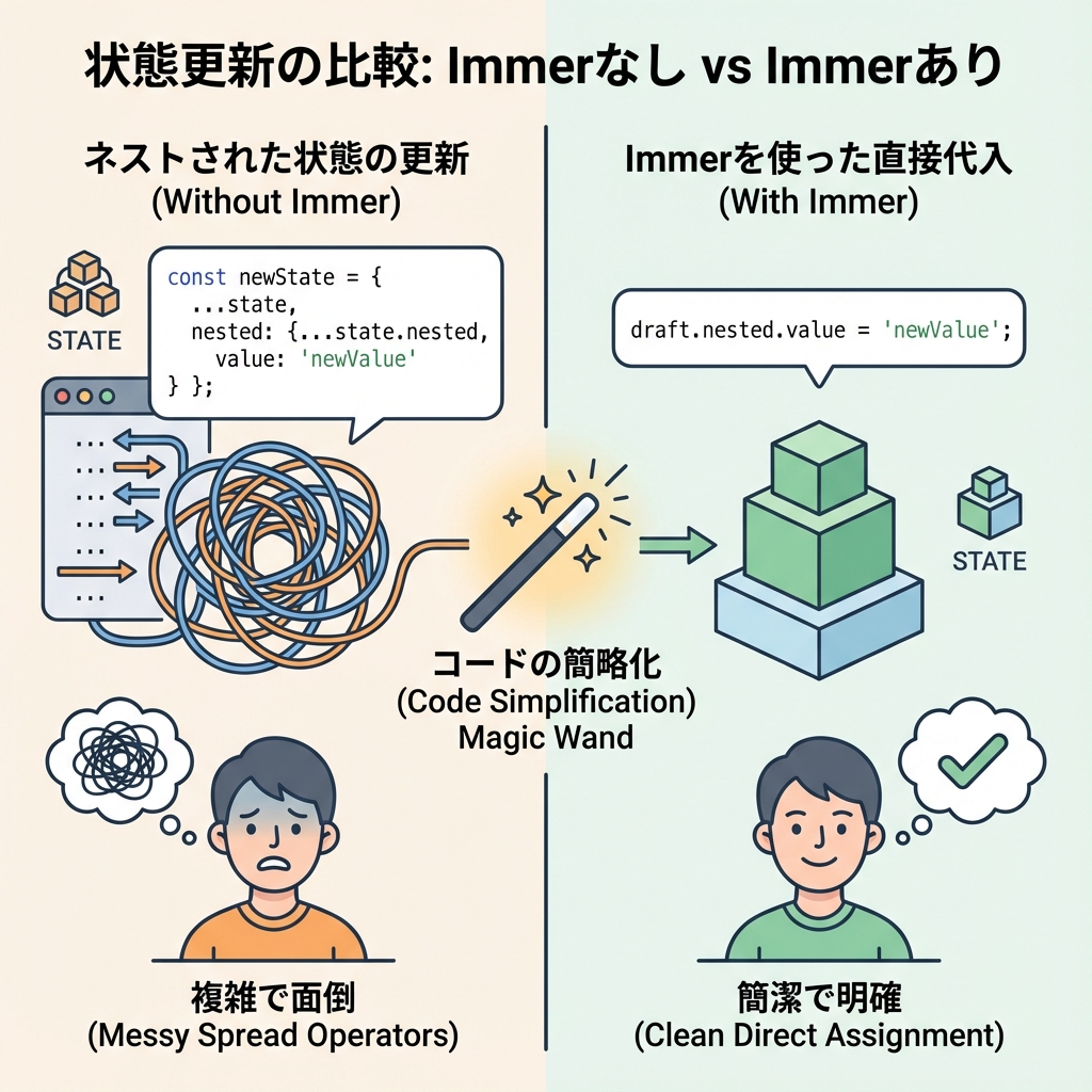 immer ミドルウェアによるコード簡略化