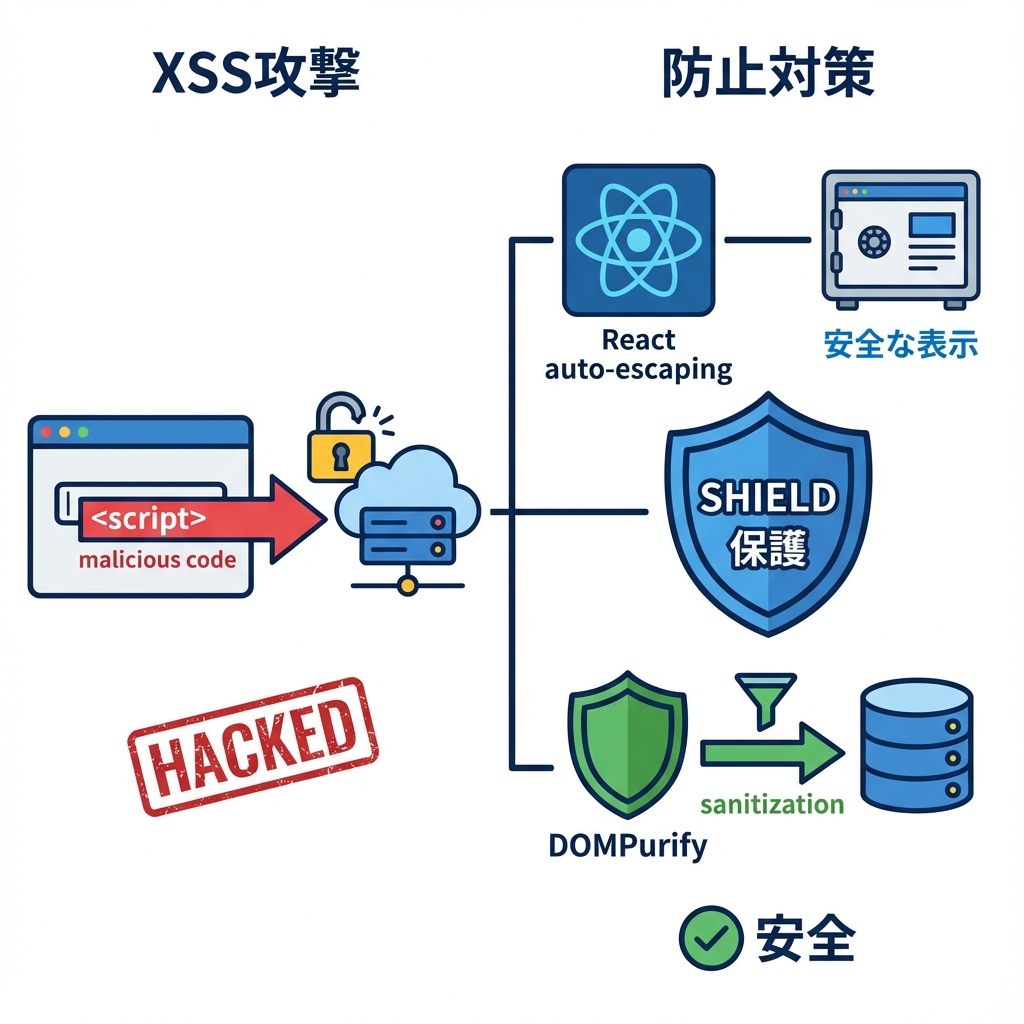 XSS攻撃対策の図解