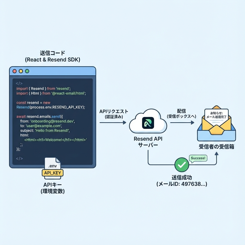 Resend APIの送信フロー