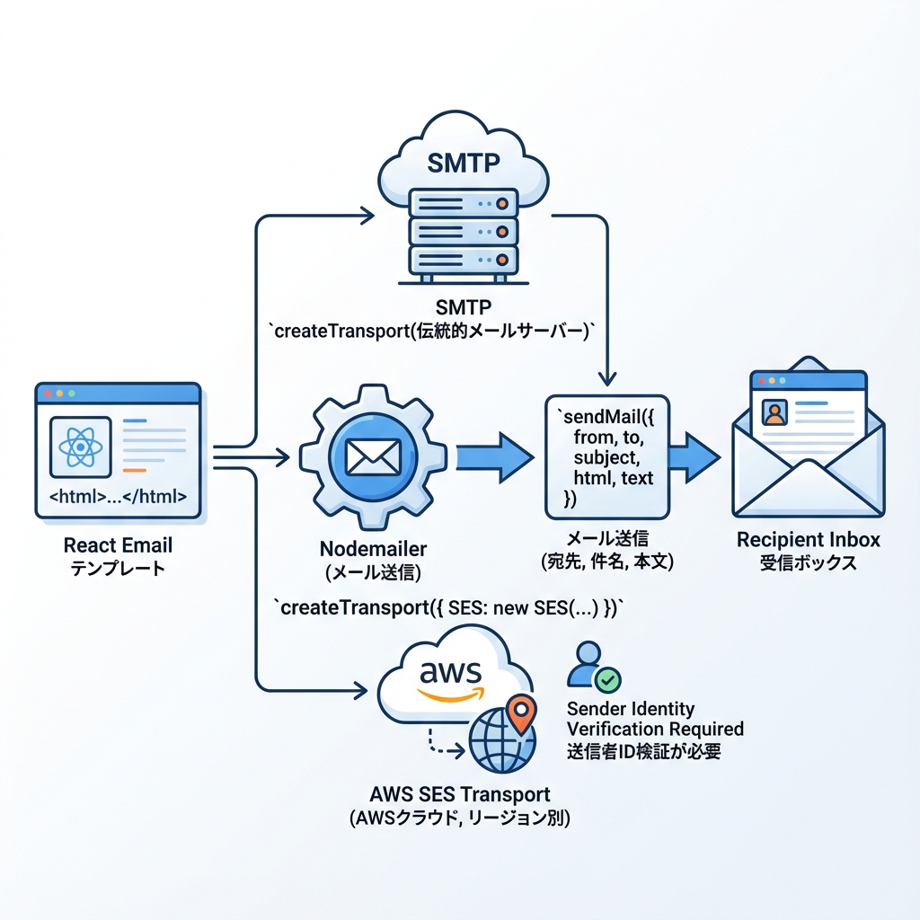 NodemailerとSESの構成